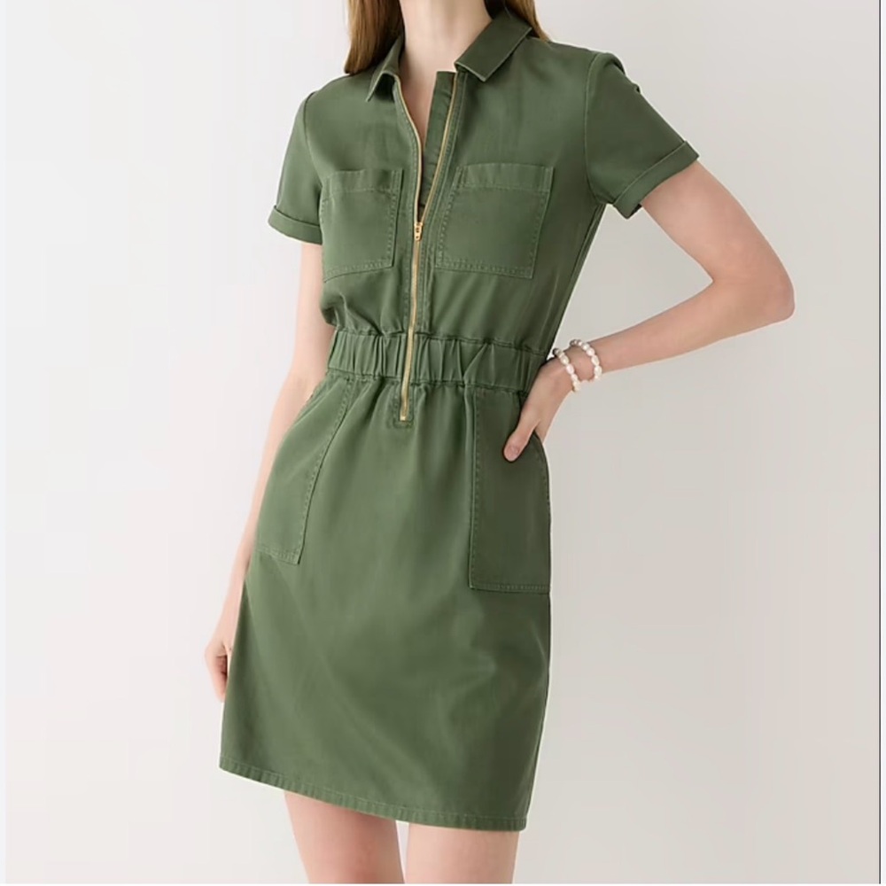 J. Crew Tan Utility Dress size 12 NWT